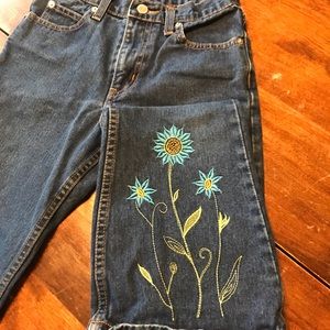 Girls size 12 Jordache jeans with embroidery
